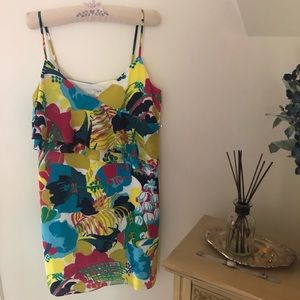 Tropical Jcrew Dress with ruffle